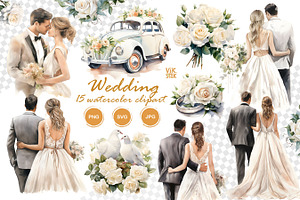 Watercolor Wedding clipart, a Person Illustration by vik.stock