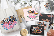 Make Up Watercolor Set, an Object Illustration by BarvArt (Thumbnail 6 of 13)