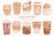 Iced Coffee Watercolor Clipart, a Food Illustration by greywalnutstudio (Thumbnail 1 of 2)