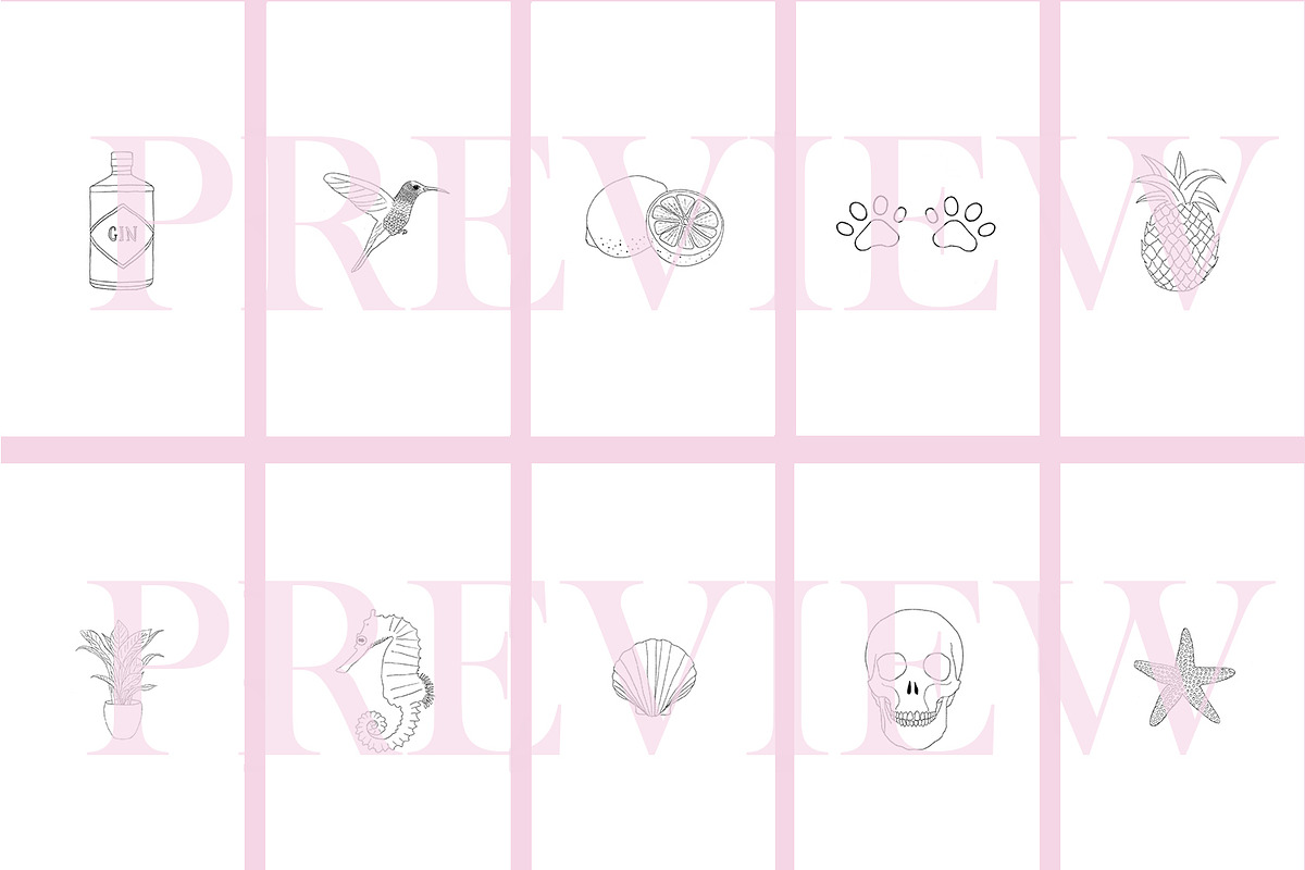 62 Instagram Story Icons Hand Drawn, a Social Media Template by Masters of Instagram (Photo 7 of 9)