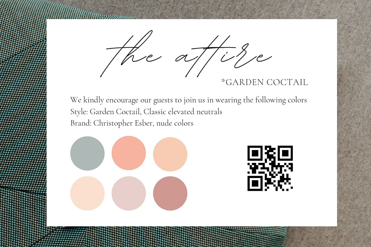 QR attire insert, Canva Dresscode card