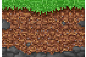 Pixel game background, cubic grass, a Texture Illustration by Vector Tradition