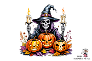 Creepy Skeleton Witch PNG Bundle, a Graphic by Clipart Studio (Thumbnail 2 of 11)