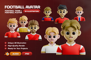 Football Avatar 3D Illustration Pack, a Characters & Person 3D Model by Haps Space