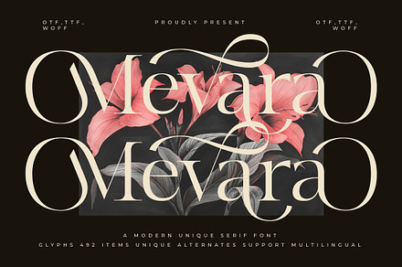 Mevara - Elegant Serif with Flourish, a Serif Font by Glyphofik x Krafta