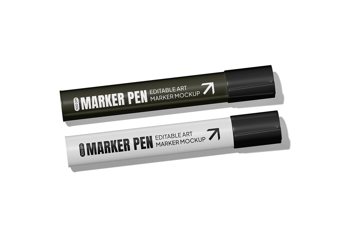 Marker Pen Mockup, a Pens & Pencil Mockup by Permadi Creative (Photo 4 of 4)