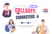 Flat College Characters, a Duotone Icon by Prosymbols (Thumbnail 1 of 7)