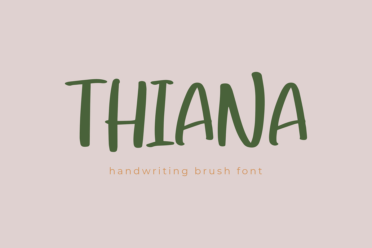 THIANA Handwriting Brush Font, a Handwritten Font by NTC Graphic (Photo 1 of 8)