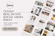 October Real Estate Instagram Posts, a Social Media Template by Marketing Templates Co. (Thumbnail 1 of 9)