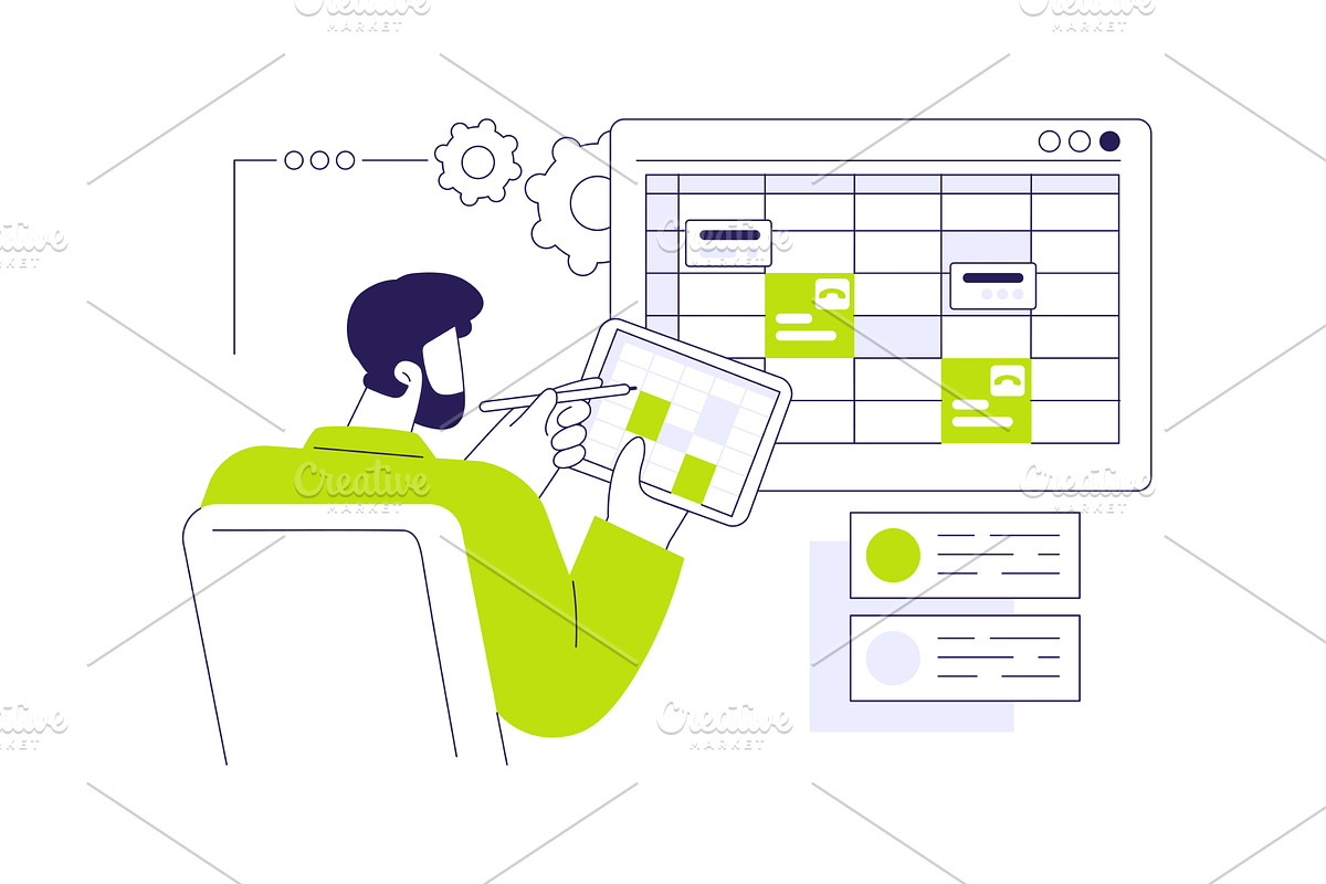 Schedule a meeting abstract concept, a Technology Illustration by Visual Generation