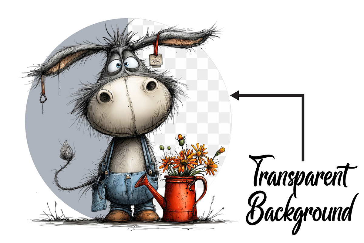 Whimsical Donkey Clipart, an Illustration by Pixels.Craft (Photo 2 of 6)