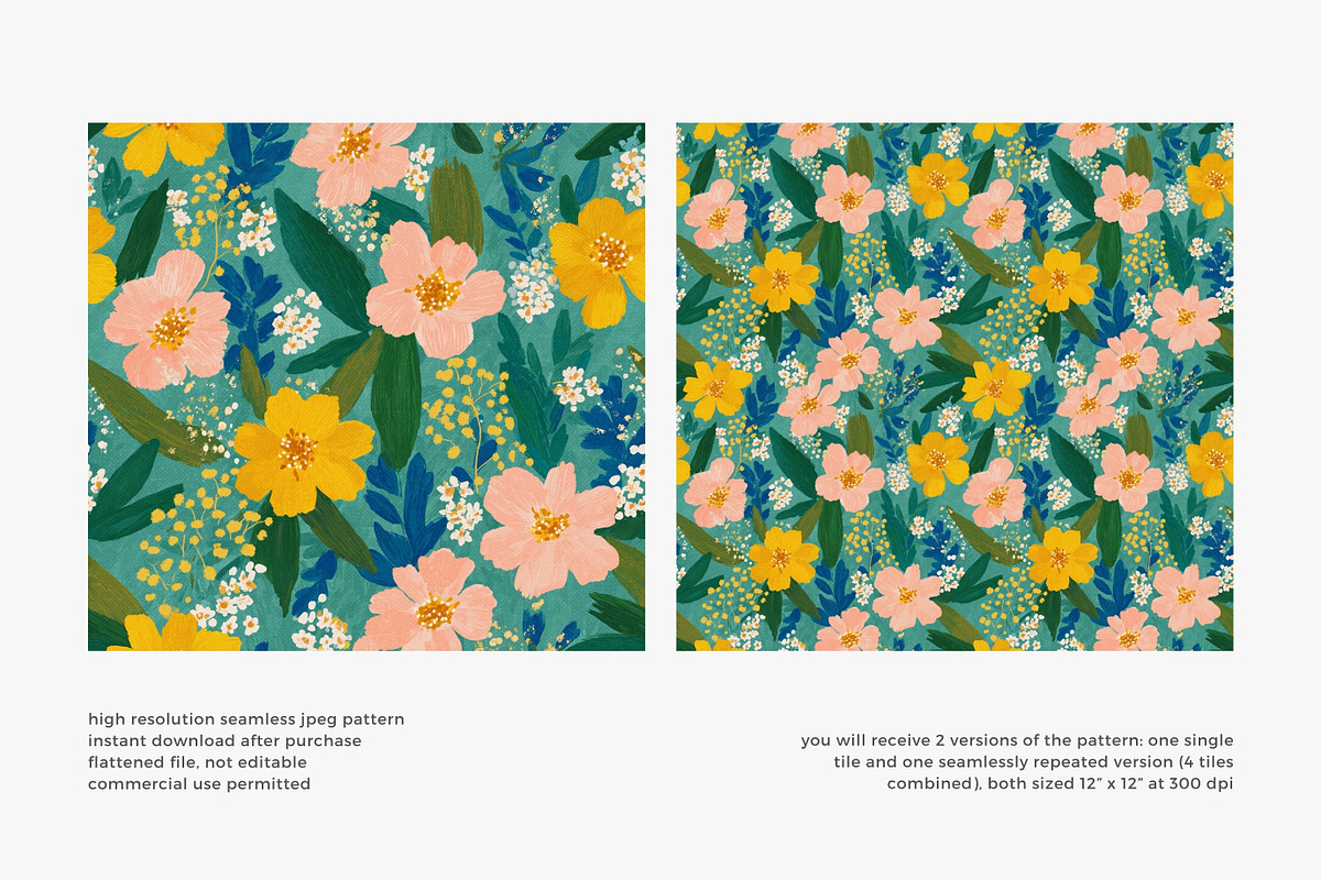 vintage seamless floral pattern set, a Pattern Graphic by Patishop Art (Photo 9 of 14)