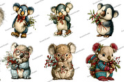 Whimsical Christmas Animals Clipart, an Illustration by DreamArtGraphic (Thumbnail 2 of 4)