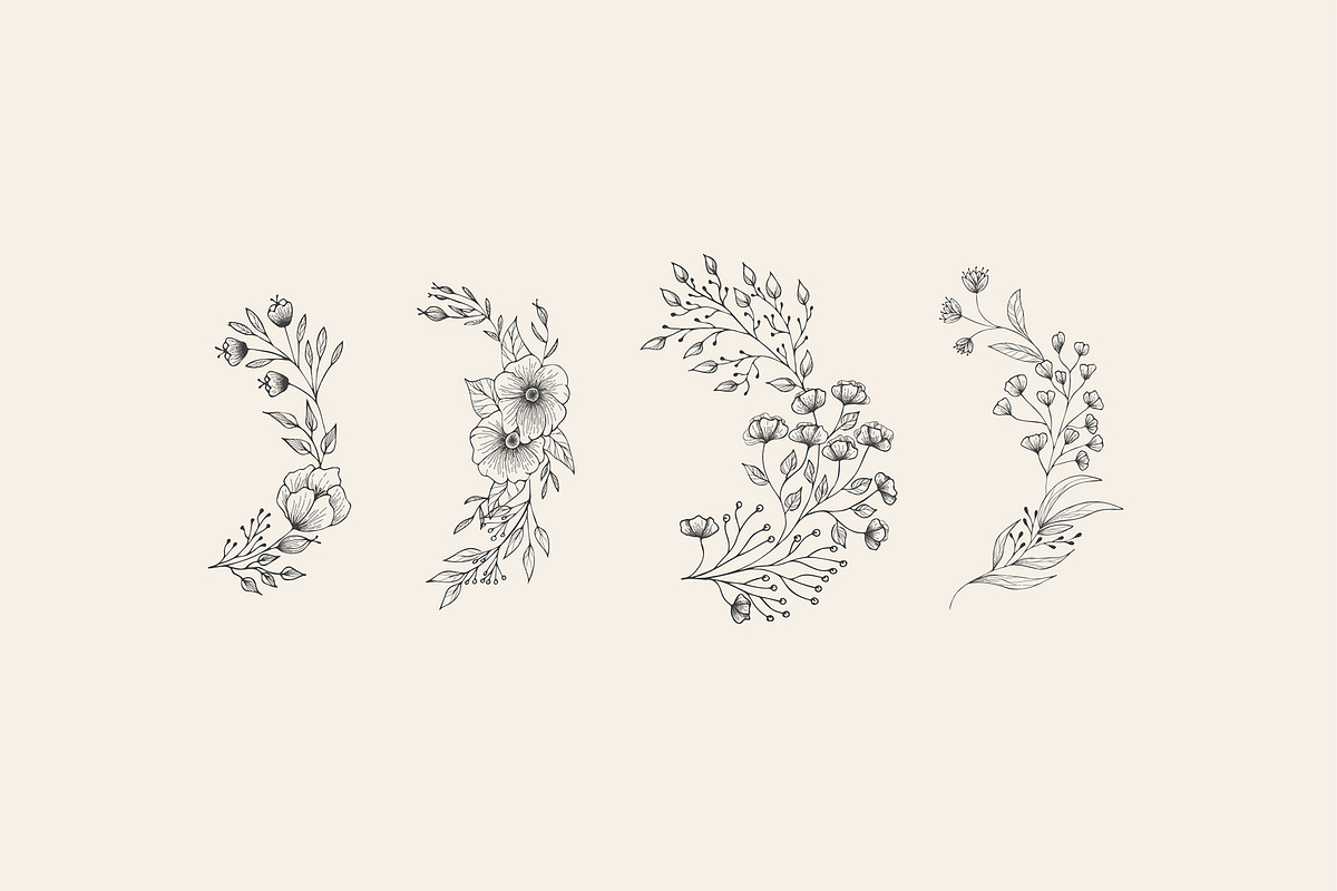 Hand drawn foliage collection, a Decorative Illustration by Merfin (Photo 5 of 5)