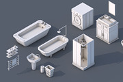 100 Low Poly Furniture Pack 4 in 1, a Furniture 3D Model by multimedia4ds (Thumbnail 7 of 10)
