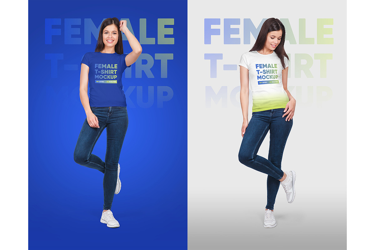 Female T-Shirt Mockups Vol 5 Part 2, a Shirt Mockup by Hi, Mock-Up! (Photo 6 of 10)