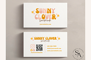 Retro Flowers Business Card Canva, a Business Card Template by Summit Avenue (Thumbnail 3 of 6)