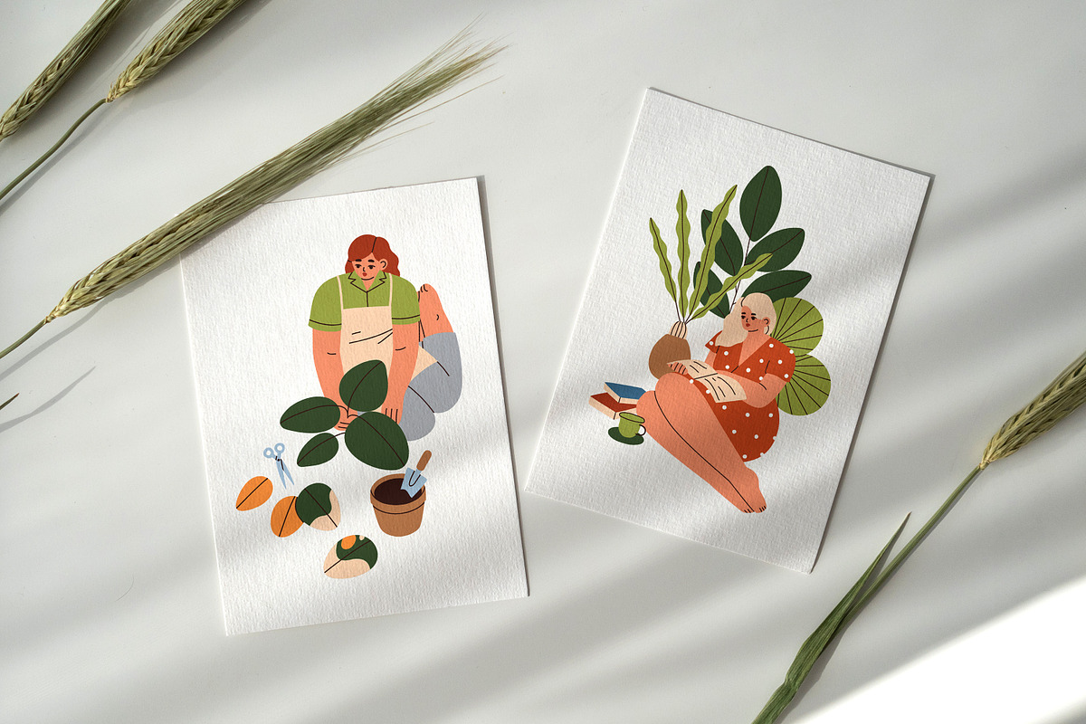 Women caring for house plants set, a Person Illustration by Good Studio (Photo 5 of 5)
