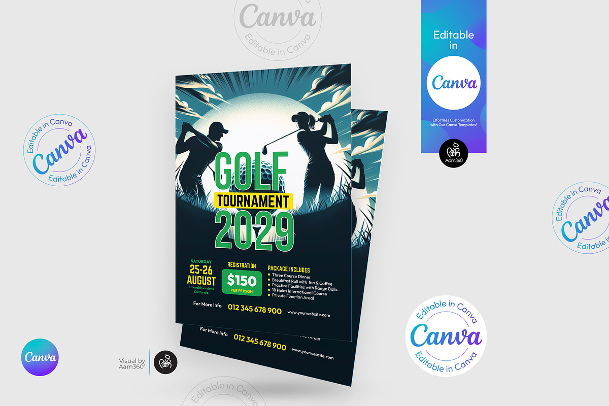 Golf Flyer Template, a Flyer Template by Aam360 (Photo 3 of 3)