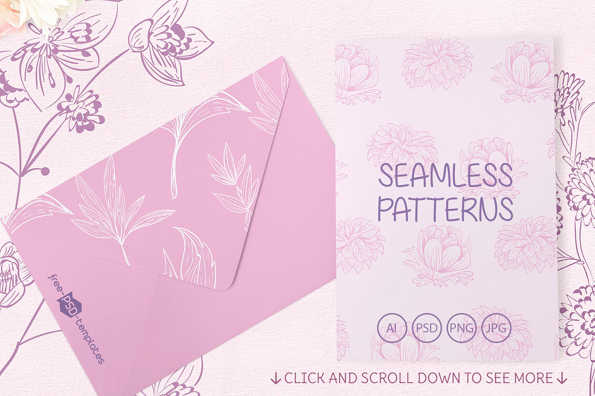 Floral Patterns and Monograms, a Pattern Graphic by Free-PSD-Templates (Photo 3 of 4)