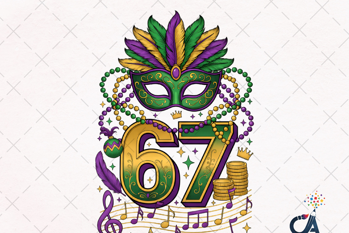 Valentine Mardi Gras PNG, an Illustration by Creative Art (Photo 1 of 6)