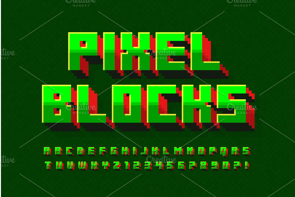 Pixel stylized vector alphabet, an Object Illustration by RevelStockart