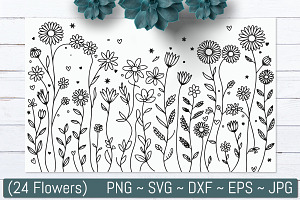Hand Drawn Wildflower Line Bundle, an Illustration by Actual Pixel