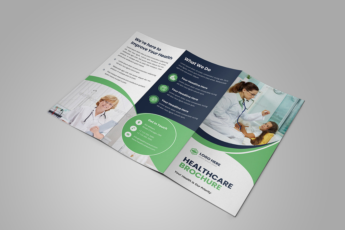 Medical Trifold Brochure Template, a Brochure Template by SamiSimply7 (Photo 2 of 5)