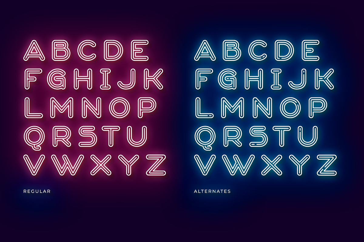 Modern Neon, a Symbol Font by Ditatype (Photo 8 of 10)
