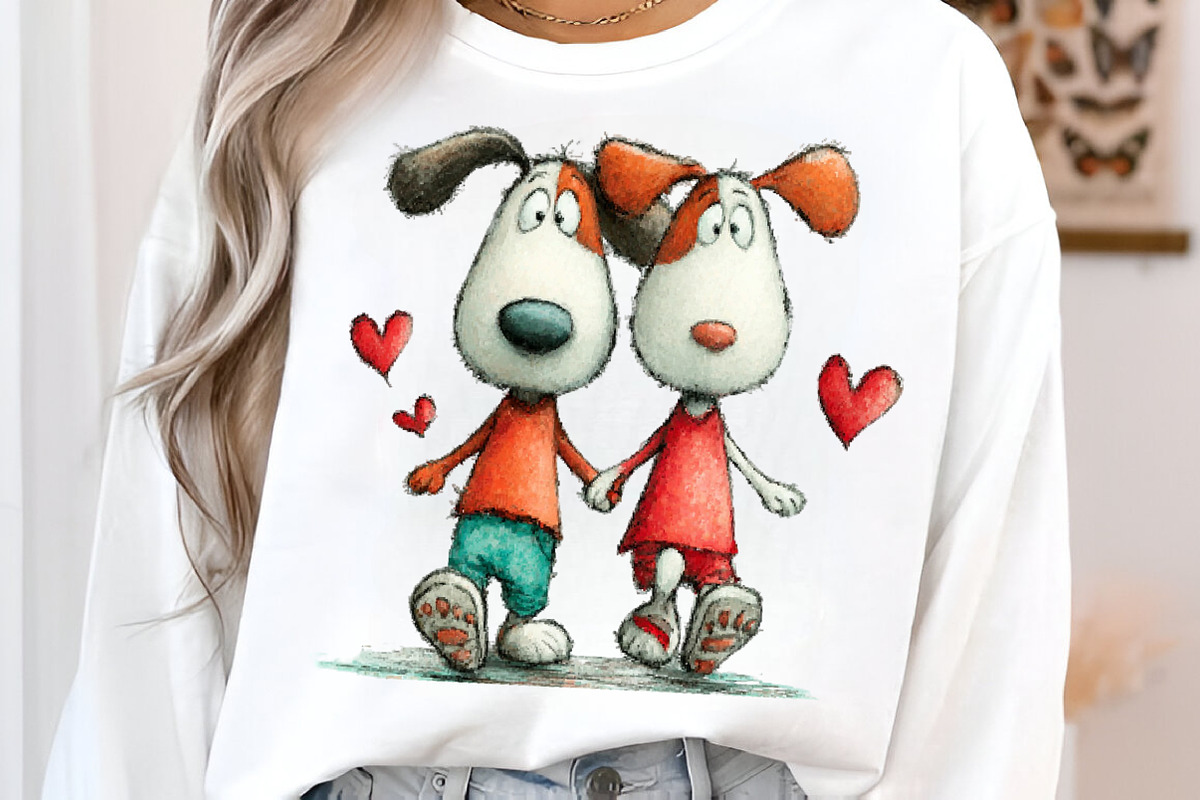 Whimsical Valentines Day Dog Clipart, an Illustration by SinaCreation (Photo 7 of 11)
