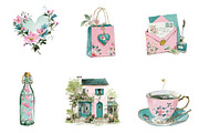 Watercolour Romantic Clipart, an Illustration by CreationArt (Thumbnail 3 of 7)