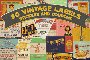 30 Vintage Labels & Stickers