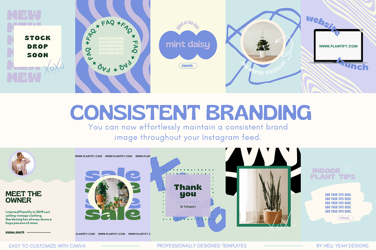 Modern Blue Instagram Templates, a Social Media Template by Hell Yeah Designs (Photo 7 of 10)