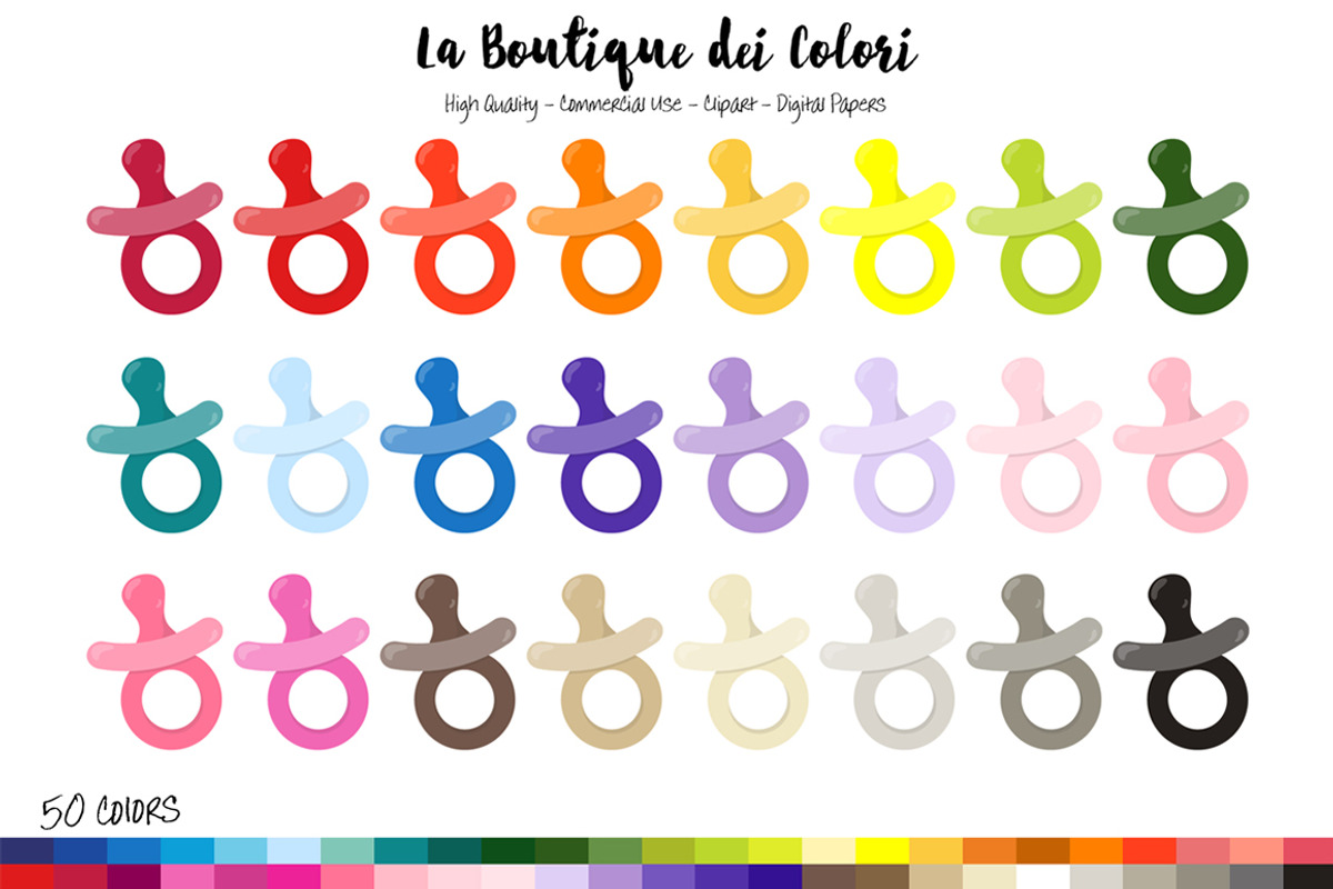 50 Rainbow Pacifier Clipart, an Illustration by La Boutique dei Colori ...