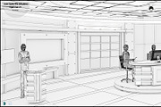 Virtual TV Studio News Set 27, an Architecture 3D Model by akerStudio (Thumbnail 17 of 49)