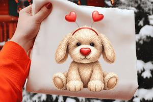 Whimsical Valentine Dog PNG, an Illustration by DreamArtGraphic