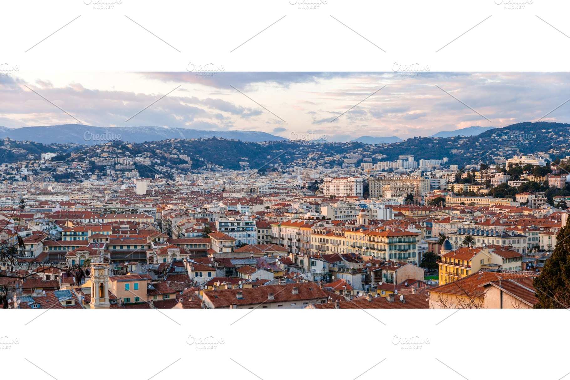Panorama of Nice town - French Riviera, an Architecture Photo by Leonid Andronov