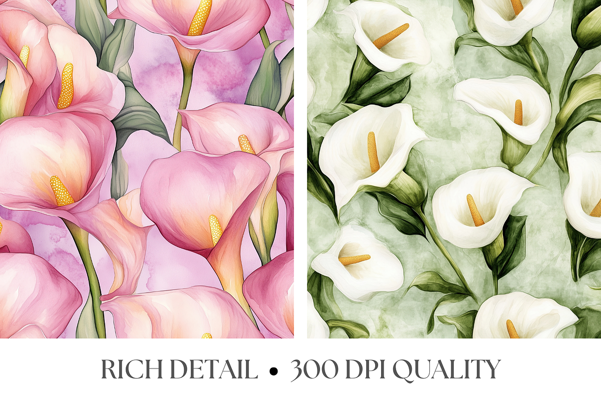 Calla Lilly Seamless Patterns, a Pattern Graphic by Artful Assets Boutique (Photo 3 of 4)