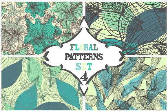 Blue Floral Patterns preview 6