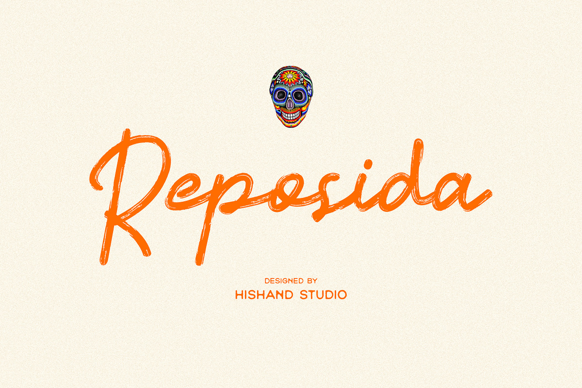 Reposida Brush Font, a Script Font by Hishand Studio (Photo 1 of 8)