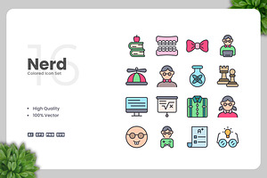 Nerd Colored Icons, an Icon by Upnowgraphic
