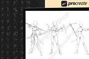 100 Procreate Anime Fighting Stamps, a Brush Add-On by DrawingStoryShop (Thumbnail 5 of 6)