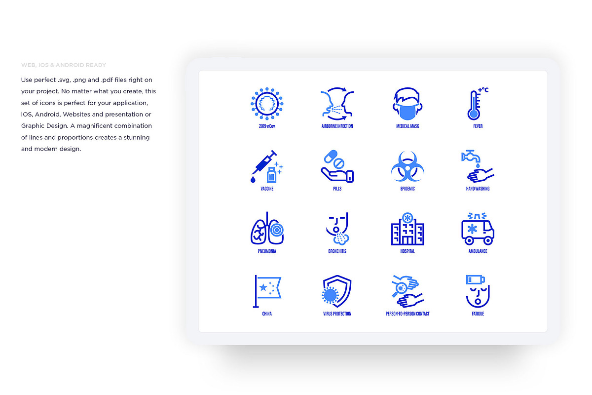 Coronavirus COVID-19 | 42 Icons Set, an Outline Icon by Marina Silence (Photo 15 of 17)
