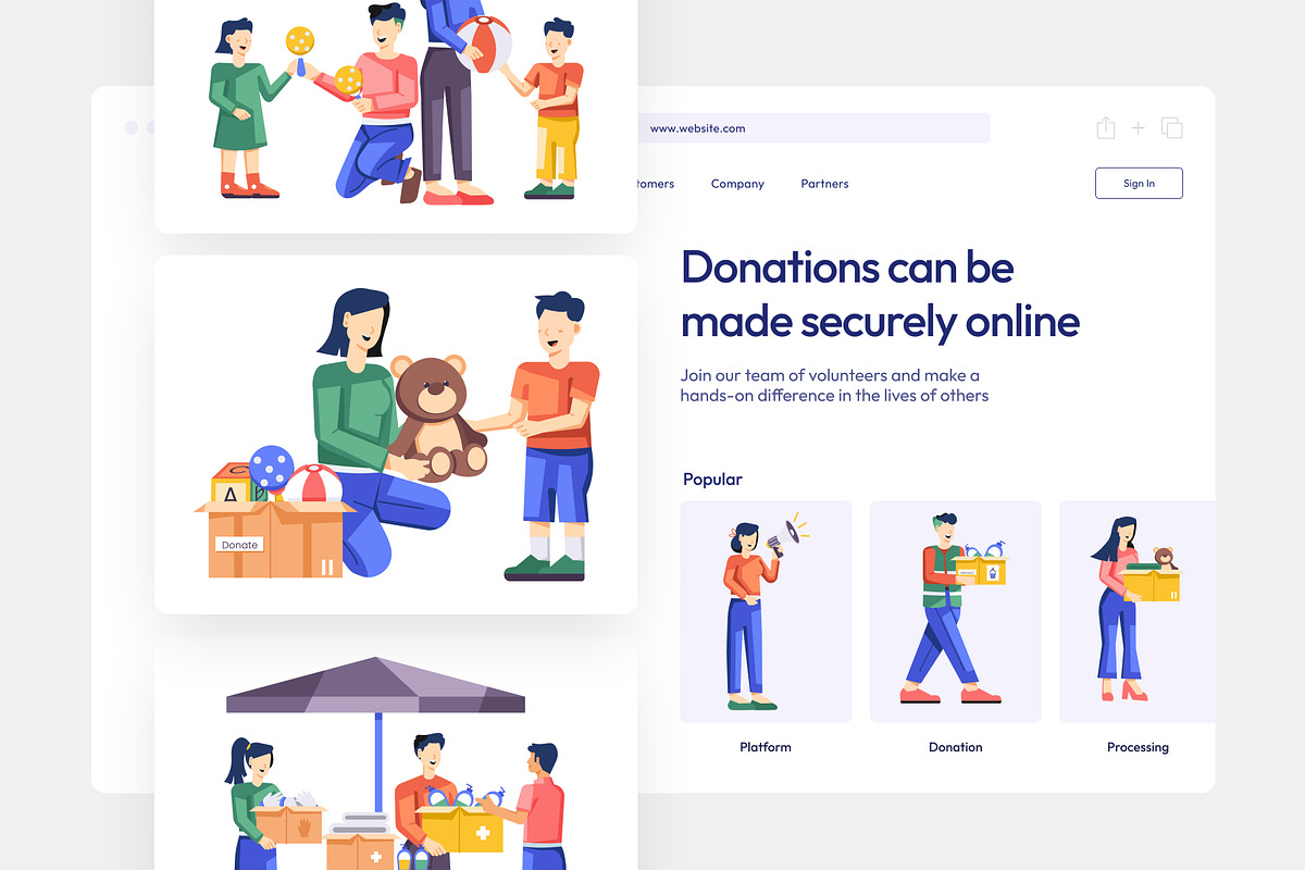 Charity and Donation Art Set, a Person Illustration by Vectors Market (Photo 4 of 7)