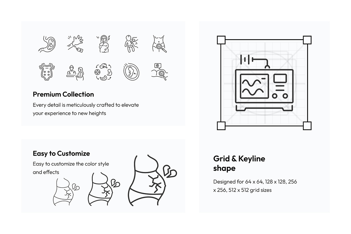 Animated Pregnant Woman Icons, an Outline Icon by Prosymbols (Photo 3 of 5)