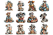 Whimsical Quirky Dogs Clipart, a Graphic by CitraGraphics (Thumbnail 3 of 5)