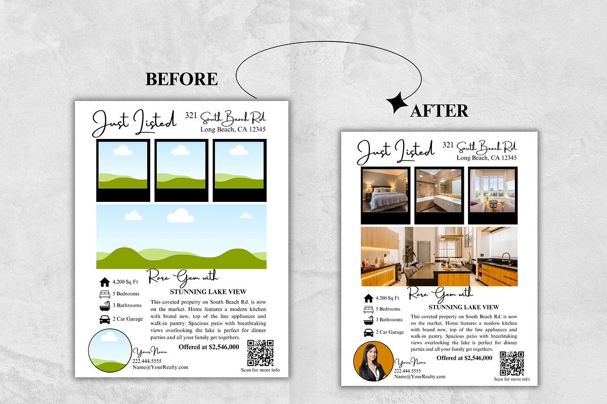 Real Estate Just Listed Flyer, a Flyer Template by GraphiqueGlow (Photo 3 of 6)
