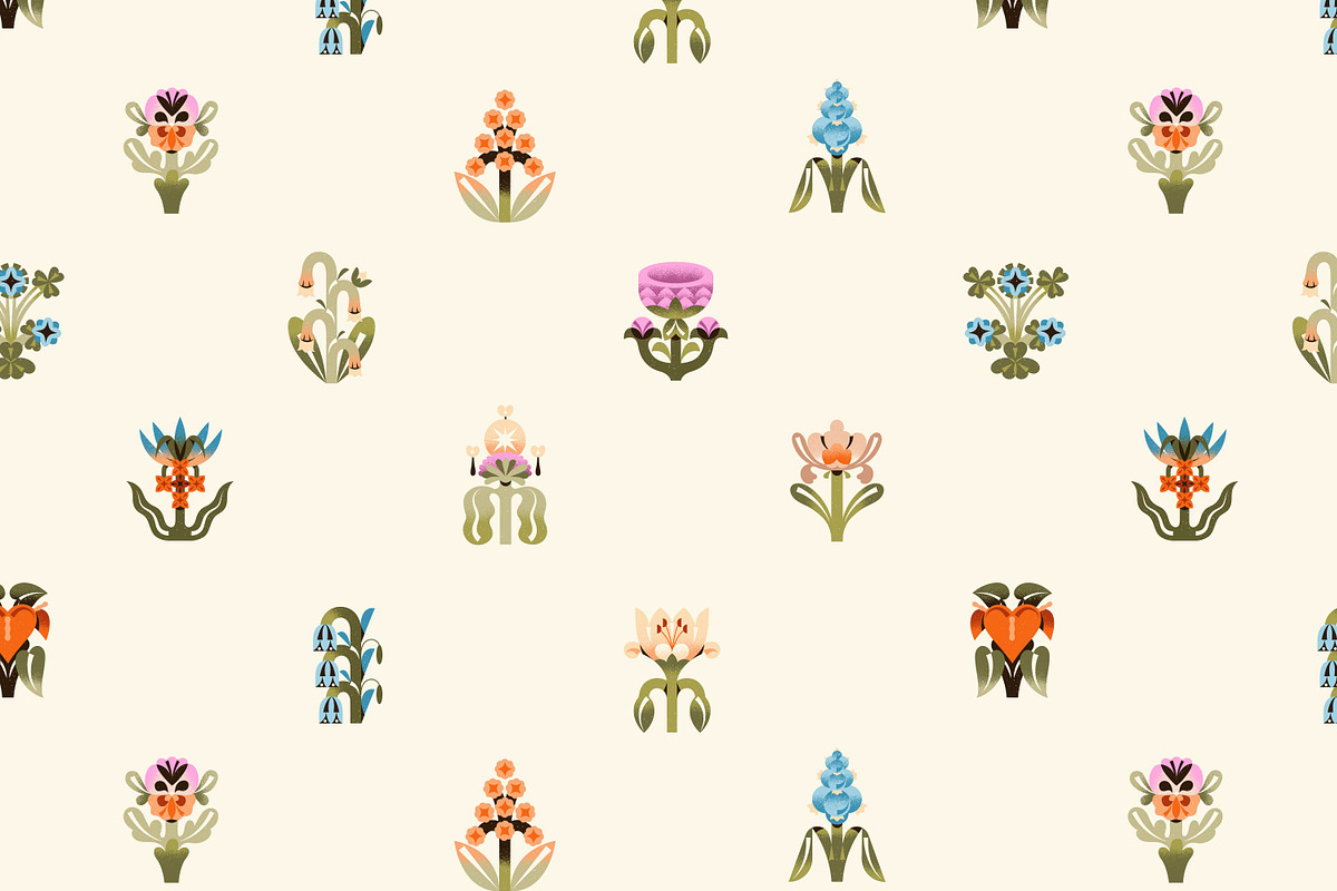 Abstract flowers set + backgrounds, a Decorative Illustration by PaperTrident (Photo 15 of 16)