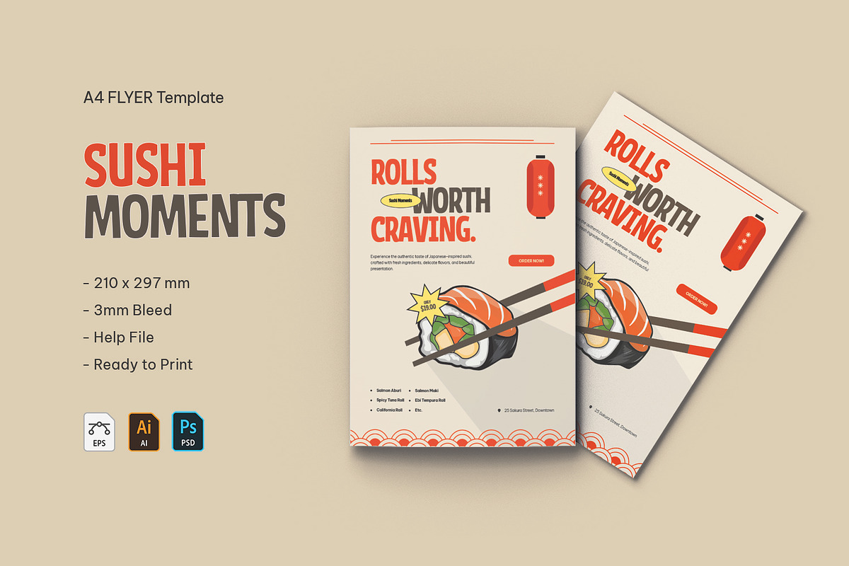 Sushi Moments - Flyer, a Flyer Template by VUNIRA (Photo 1 of 3)