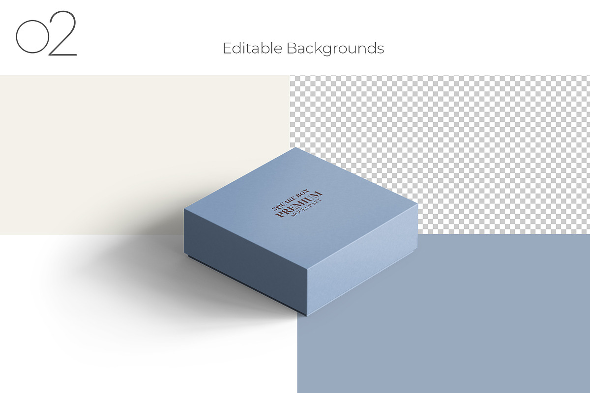 Square Rigid Two-Piece Box Mockup, a Packaging Mockup by Sheikhadesign (Photo 3 of 11)